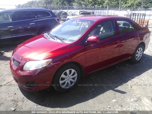 JTDBL40E599072212 - 2009 TOYOTA COROLLA LE/XLE RED photo 2