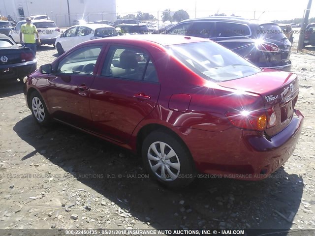 JTDBL40E599072212 - 2009 TOYOTA COROLLA LE/XLE RED photo 3