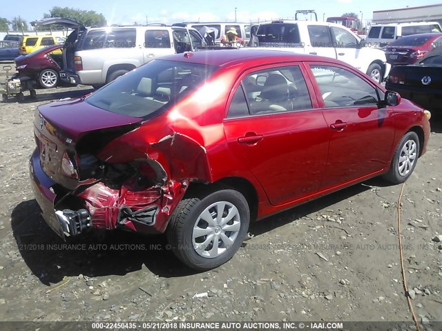 JTDBL40E599072212 - 2009 TOYOTA COROLLA LE/XLE RED photo 4