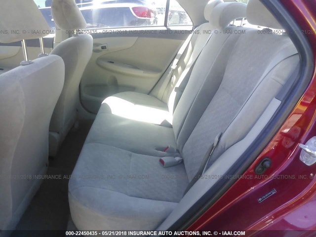 JTDBL40E599072212 - 2009 TOYOTA COROLLA LE/XLE RED photo 8