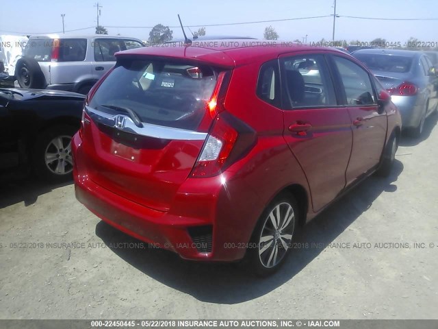 3HGGK5H88FM703840 - 2015 HONDA FIT EX/EXL RED photo 4