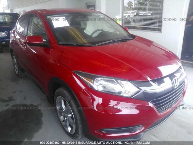 3CZRU5H33HM722475 - 2017 HONDA HR-V LX RED photo 1