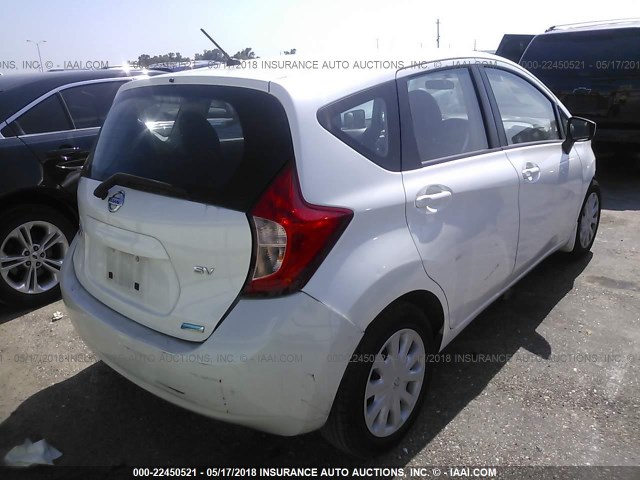 3N1CE2CP8FL364958 - 2015 NISSAN VERSA NOTE S/S PLUS/SV/SL/SR WHITE photo 4