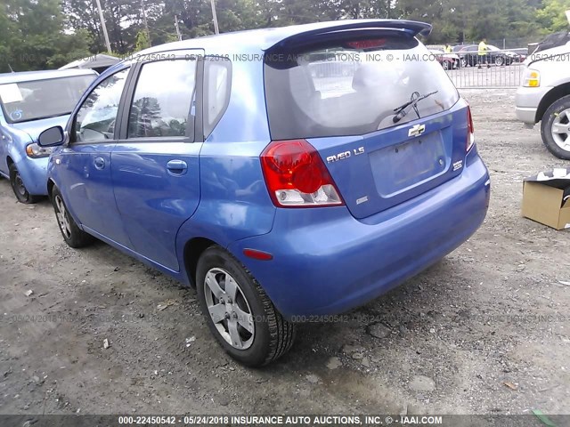 KL1TD66656B517170 - 2006 CHEVROLET AVEO LS BLUE photo 3