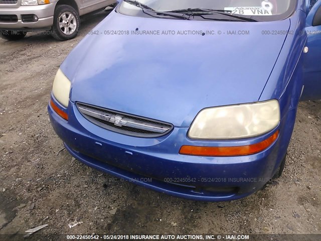 KL1TD66656B517170 - 2006 CHEVROLET AVEO LS BLUE photo 6