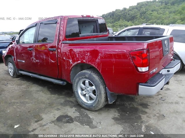 1N6AA0EJ4CN315620 - 2012 NISSAN TITAN S/SV/SL/PRO-4X RED photo 3