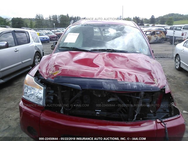 1N6AA0EJ4CN315620 - 2012 NISSAN TITAN S/SV/SL/PRO-4X RED photo 6