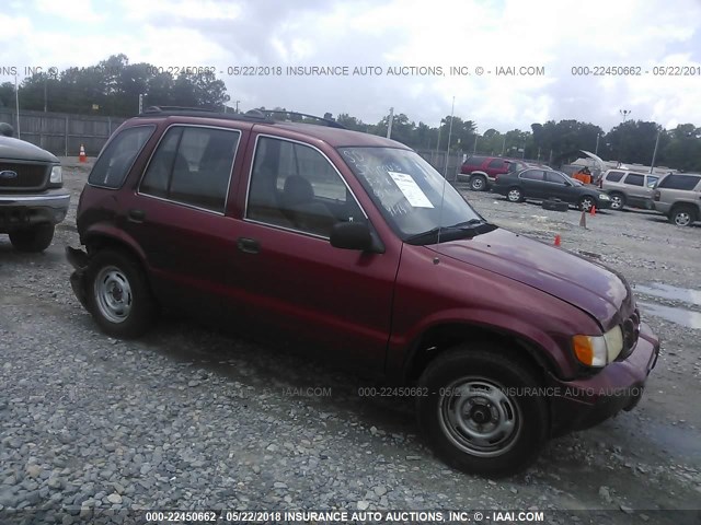 KNDJB7238Y5669114 - 2000 KIA SPORTAGE BURGUNDY photo 1