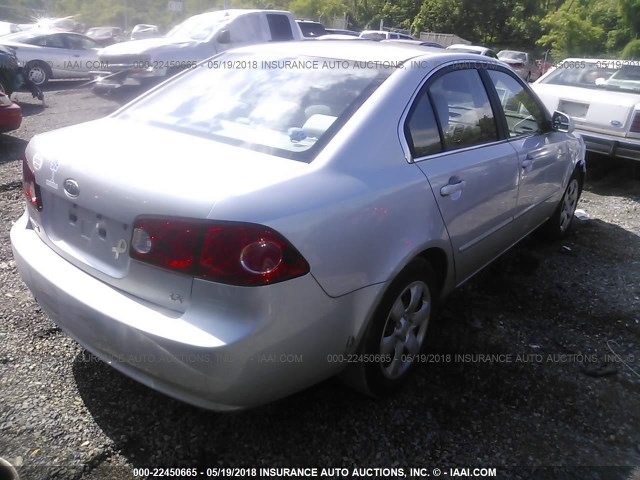 KNAGE123365021558 - 2006 KIA OPTIMA LX/EX SILVER photo 4