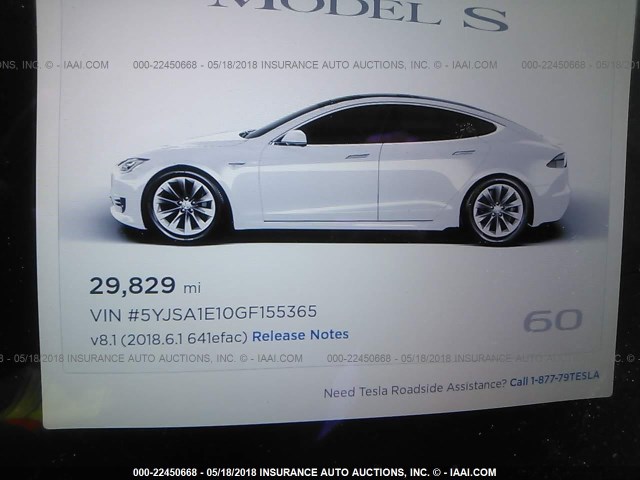 5YJSA1E10GF155365 - 2016 TESLA MODEL S Սպիտակ լուսանկար 7