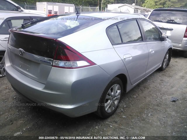 JHMZE2H71DS001222 - 2013 HONDA INSIGHT EX SILVER photo 4