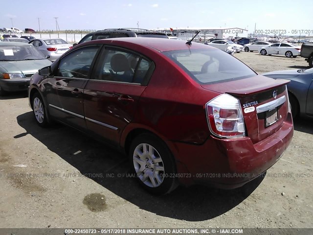 3N1AB6AP6CL704470 - 2012 NISSAN SENTRA 2.0/2.0S/SR/2.0SL RED photo 3