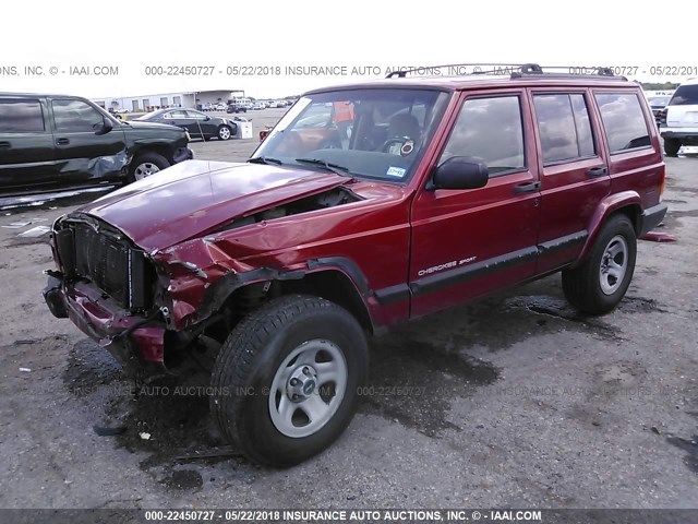 1J4FT68S3XL667240 - 1999 JEEP CHEROKEE SPORT/CLASSIC RED photo 2