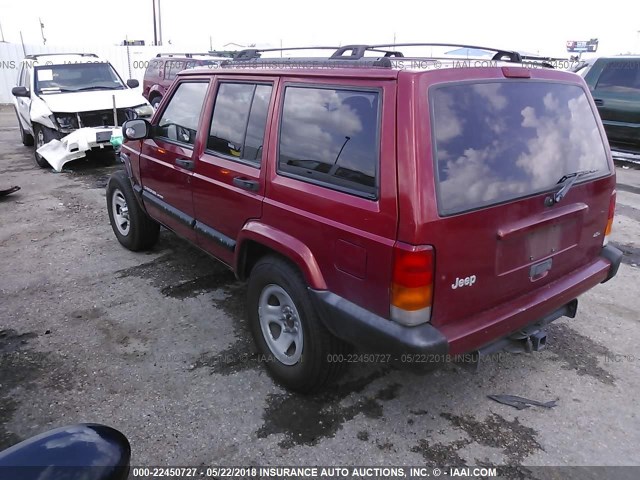 1J4FT68S3XL667240 - 1999 JEEP CHEROKEE SPORT/CLASSIC RED photo 3
