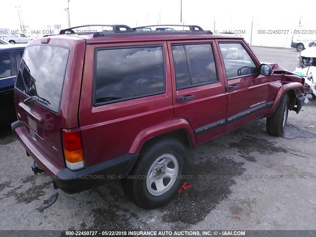 1J4FT68S3XL667240 - 1999 JEEP CHEROKEE SPORT/CLASSIC წითელი ფოტო 4