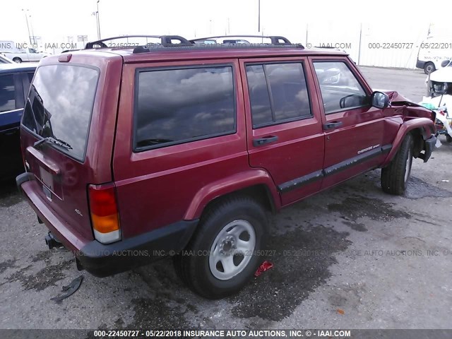 1J4FT68S3XL667240 - 1999 JEEP CHEROKEE SPORT/CLASSIC RED photo 4