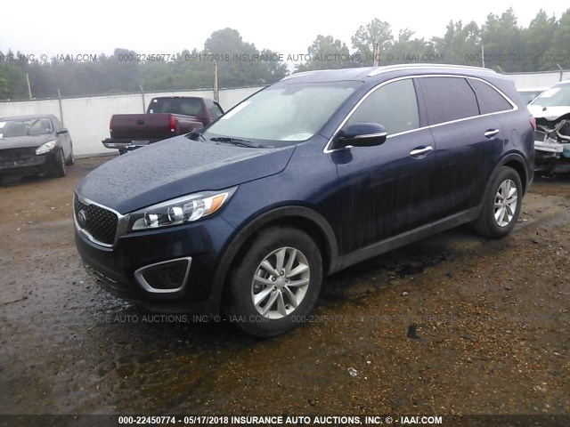 5XYPG4A32HG292914 - 2017 KIA SORENTO LX/L BLUE photo 2