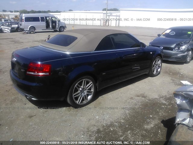 WAUAF48H89K008124 - 2009 AUDI A4 2.0T CABRIOLET 蓝色 照片 4