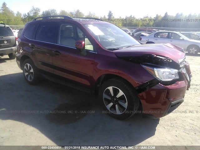 JF2SJAJC1HH593631 - 2017 SUBARU FORESTER 2.5I LIMITED MAROON photo 1