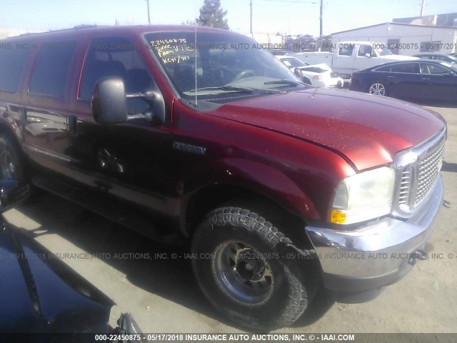 1FMNU40L64EA00925 - 2004 FORD EXCURSION XLT RED photo 1