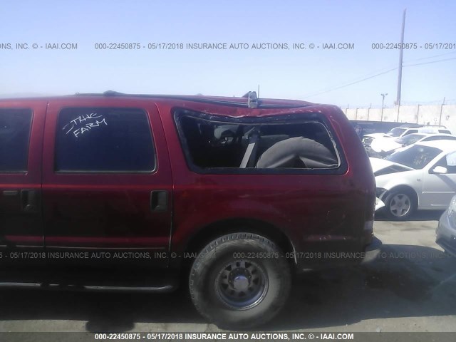 1FMNU40L64EA00925 - 2004 FORD EXCURSION XLT RED photo 6