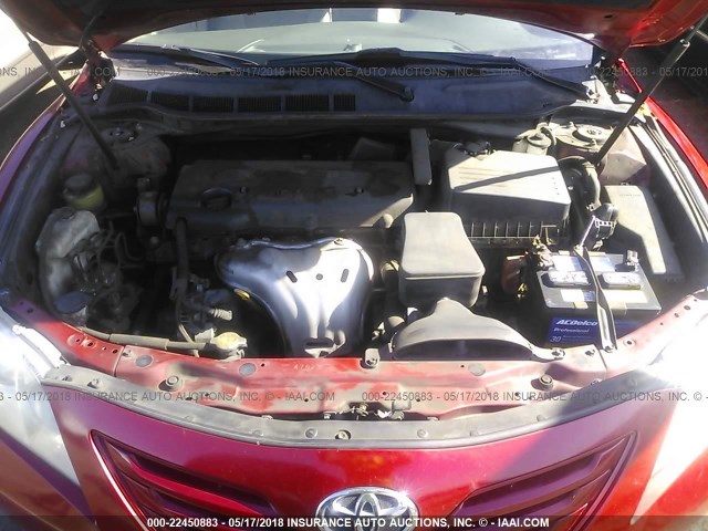 4T1BE46K69U323285 - 2009 TOYOTA CAMRY SE/LE/XLE RED photo 10
