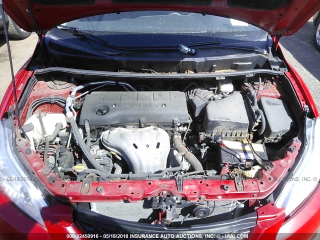 2T1KE40E09C018630 - 2009 TOYOTA COROLLA MATRIX S RED photo 10