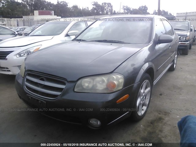 JN1DA31D52T450409 - 2002 NISSAN MAXIMA GLE/GXE/SE GRAY photo 2