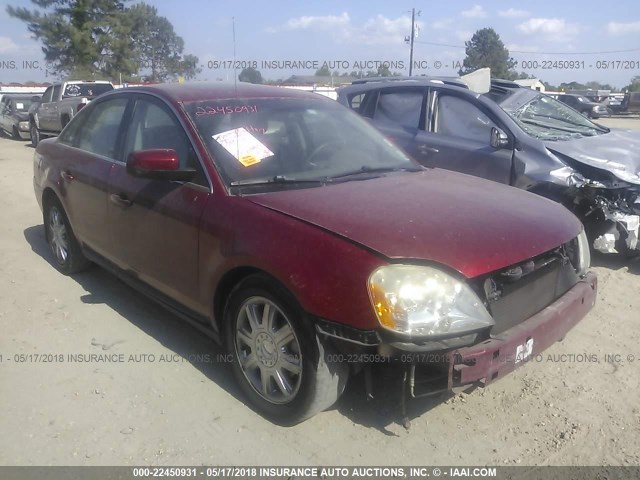 1FAHP24197G132873 - 2007 FORD FIVE HUNDRED SEL BURGUNDY photo 1