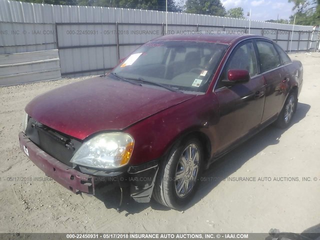 1FAHP24197G132873 - 2007 FORD FIVE HUNDRED SEL BURGUNDY photo 2