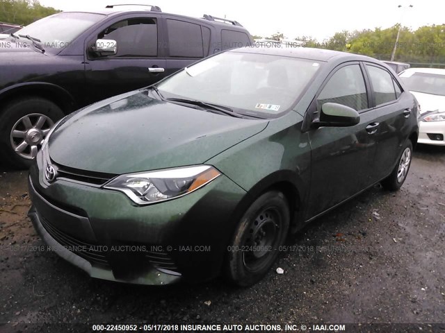 2T1BPRHE4FC253796 - 2015 TOYOTA COROLLA ECO/ECO PLUS/ECO PREMIUM GREEN photo 2