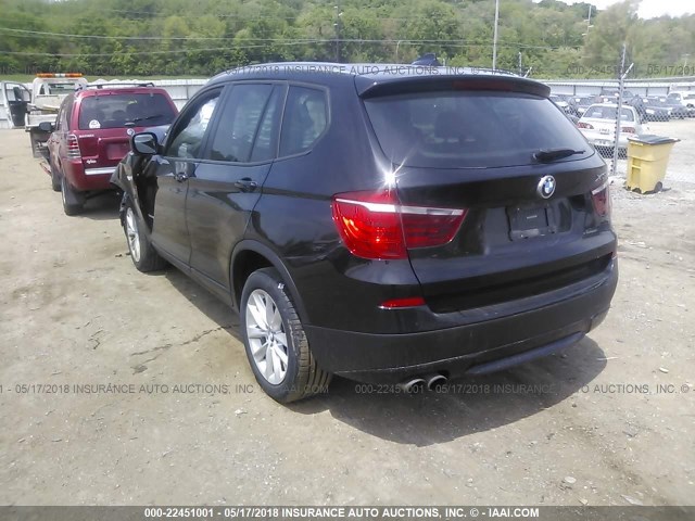 5UXWX9C5XE0D25247 - 2014 BMW X3 XDRIVE28I BLACK photo 3