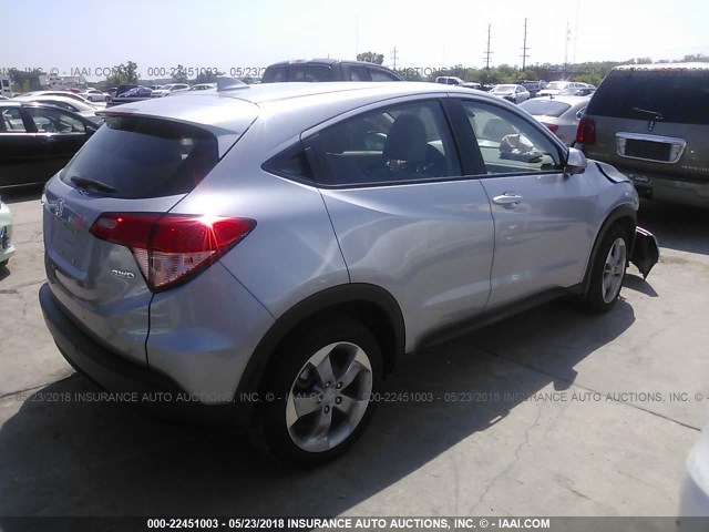 3CZRU6H31HG700091 - 2017 HONDA HR-V LX SILVER photo 4