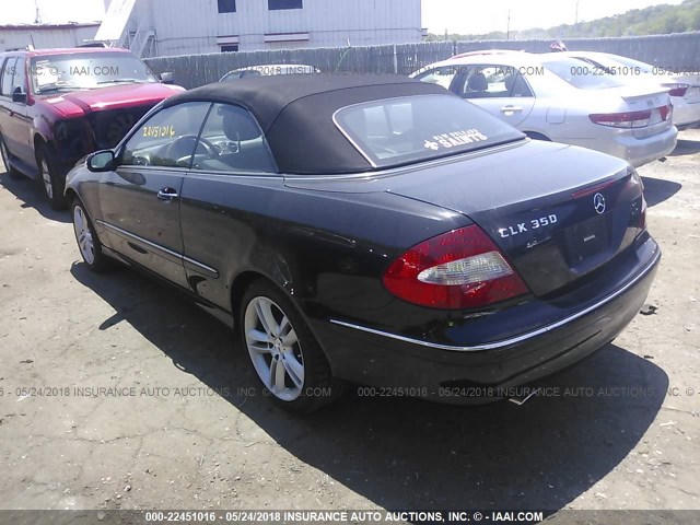 WDBTK56G47F229828 - 2007 MERCEDES-BENZ CLK 350 BLACK photo 3