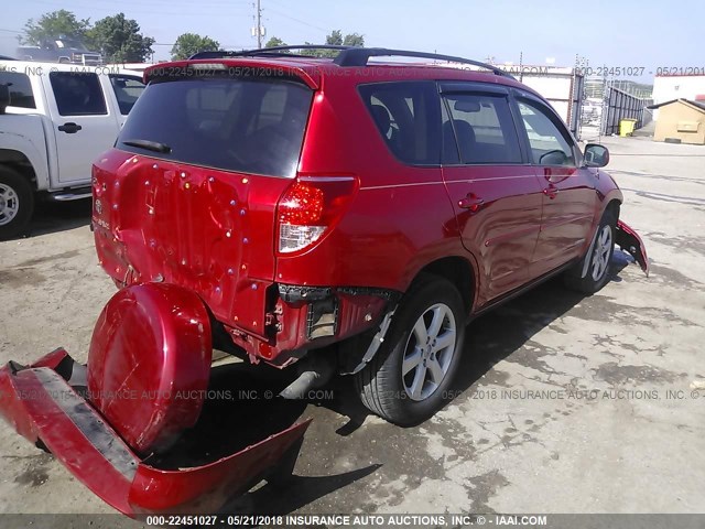 JTMZK31VX86015529 - 2008 TOYOTA RAV4 LIMITED RED photo 4