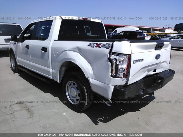 1FTEW1CF0HFA76563 - 2017 FORD F150 SUPERCREW WHITE photo 3