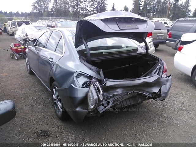 55SWF4KB2HU231170 - 2017 MERCEDES-BENZ C 300 4MATIC GRAY photo 3