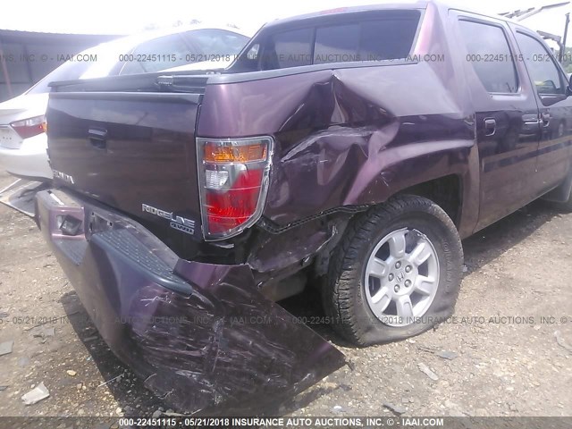 2HJYK16457H551362 - 2007 HONDA RIDGELINE RTS MAROON photo 6