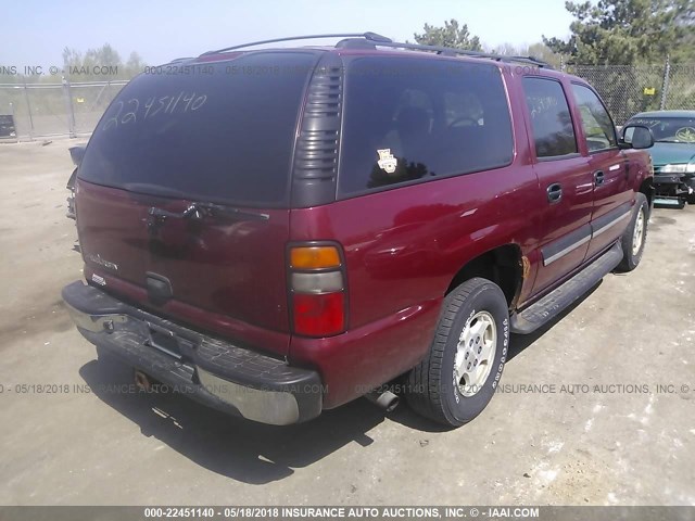 1GNFK16Z24J224992 - 2004 CHEVROLET SUBURBAN K1500 MAROON photo 4