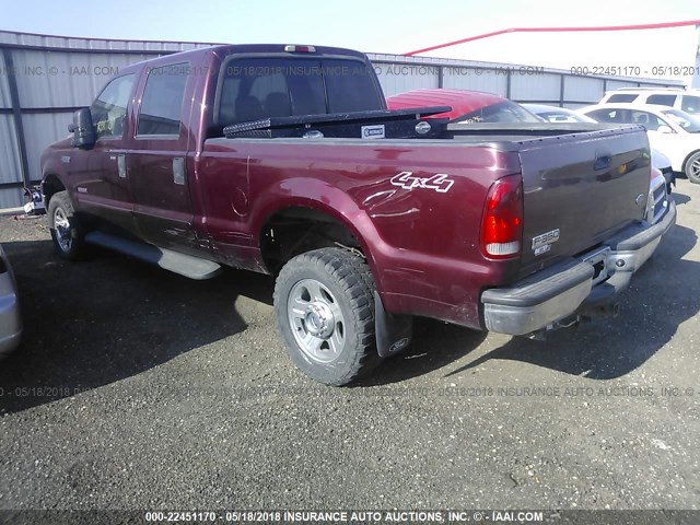 1FTWW31P05ED14795 - 2005 FORD F350 SRW SUPER DUTY BURGUNDY photo 3