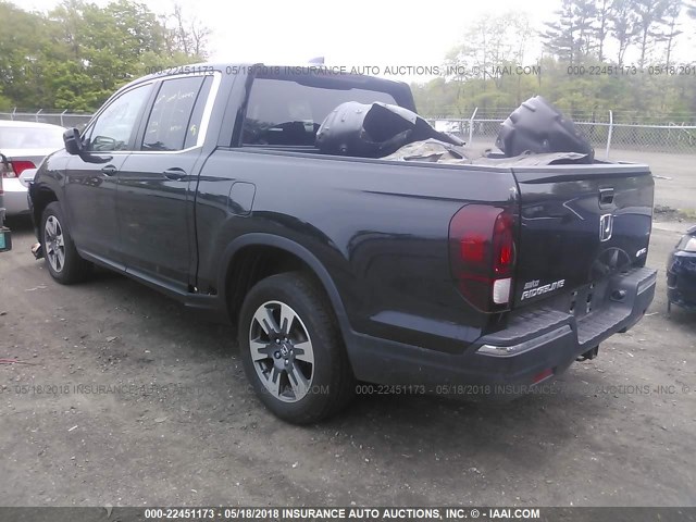 5FPYK3F62HB024086 - 2017 HONDA RIDGELINE RTL BLACK photo 3