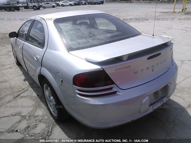 1B3EL76R05N513322 - 2005 DODGE STRATUS R/T SILVER photo 3