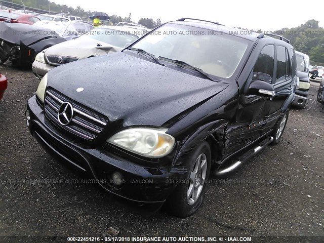 4JGAB75E55A524088 - 2005 MERCEDES-BENZ ML 500 BLACK photo 2