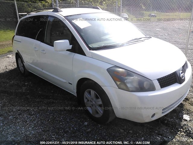 5N1BV28U96N103681 - 2006 NISSAN QUEST S/SE/SL WHITE photo 1