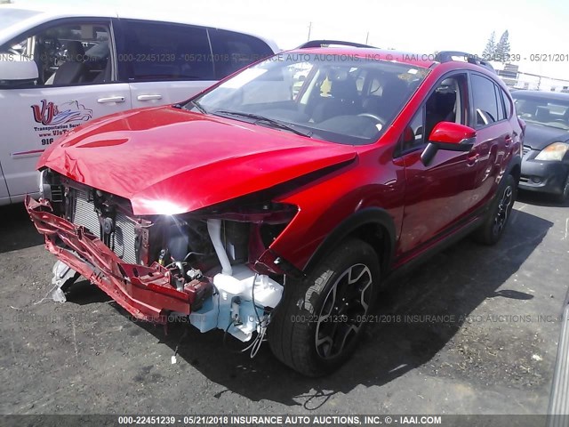 JF2GPABC3G8292781 - 2016 SUBARU CROSSTREK PREMIUM RED photo 2