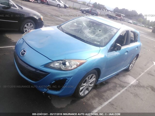 JM1BL1K57B1401668 - 2011 MAZDA 3 S BLUE photo 2