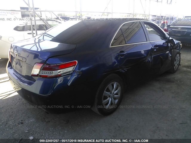 JTNBF3EK4A3001506 - 2010 TOYOTA CAMRY SE/LE/XLE Dark Blue photo 4