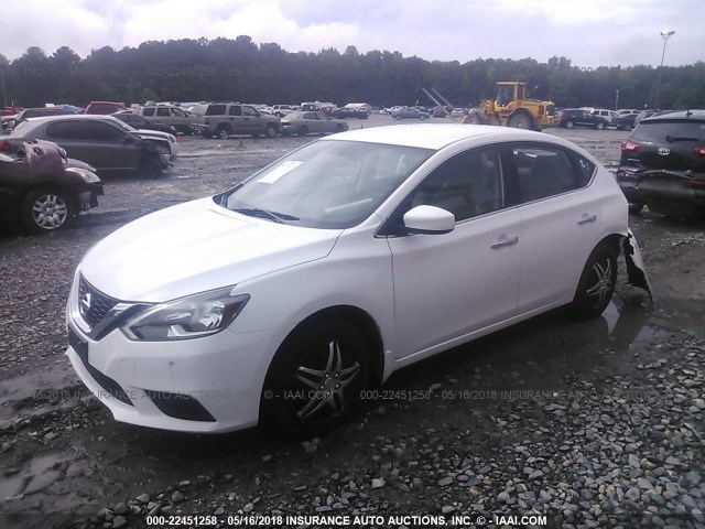 3N1AB7APXGY210627 - 2016 NISSAN SENTRA S/SV/SR/SL WHITE photo 2