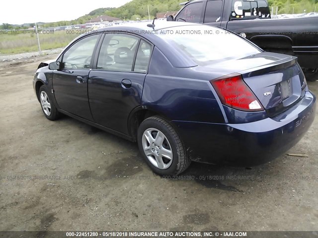1G8AJ55F77Z196983 - 2007 SATURN ION LEVEL 2 BLUE photo 3