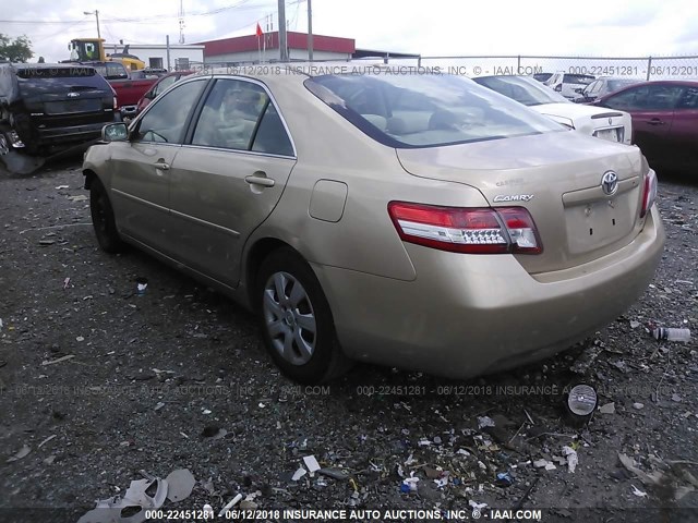 4T1BF3EK7AU031299 - 2010 TOYOTA CAMRY SE/LE/XLE 金色 照片 3
